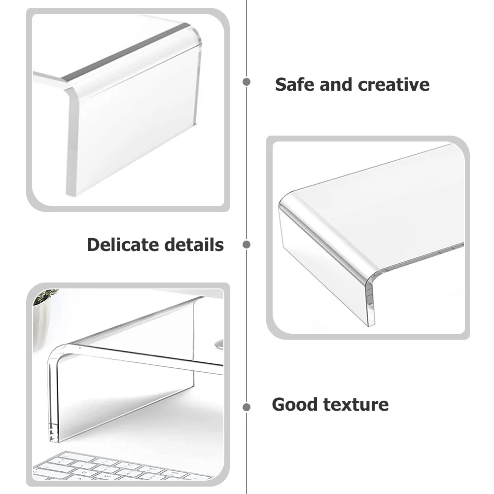 Clear Acrylic Monitor Stand 15Cm Height For Computer Laptop Ergonomic - Image 2