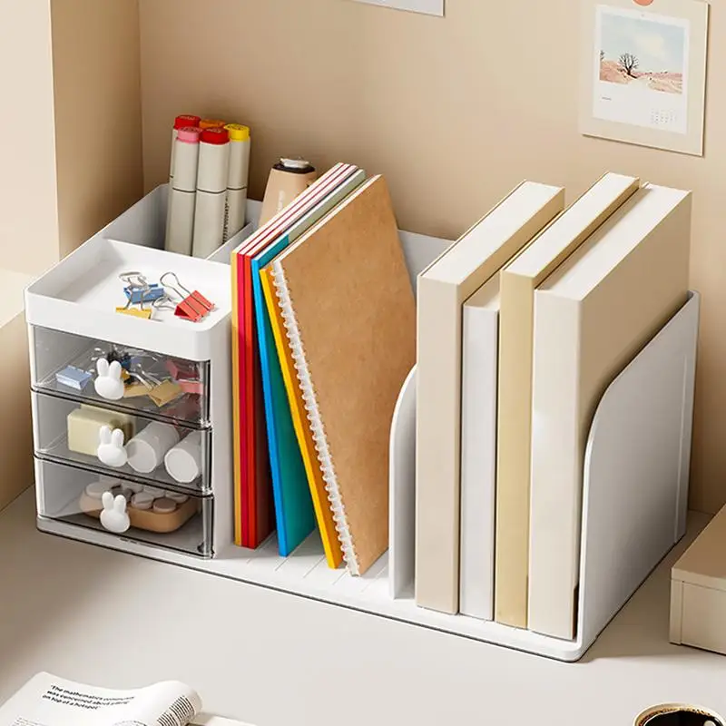 Desk Organizer With Drawer File Holders And Pen Holders Simple Drawer - Image 4